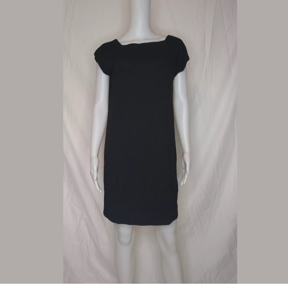 Eileen Fisher Black Cap Sleeve Tshirt Dress S Xs.